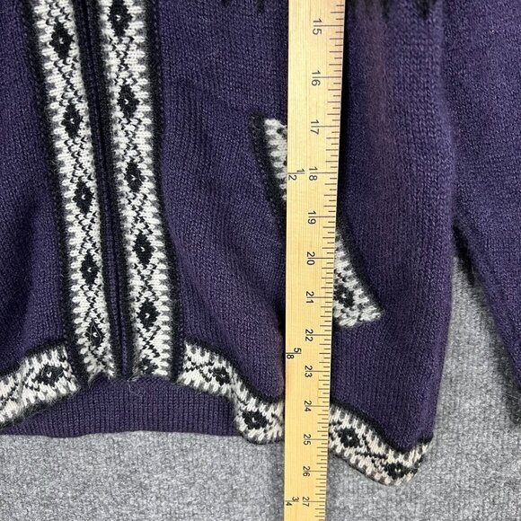 NEW WITH TAG Alpaca Connection Purple Patterned Sweater Zip up Hoodie Women’s S‎ - Picture 7 of 9